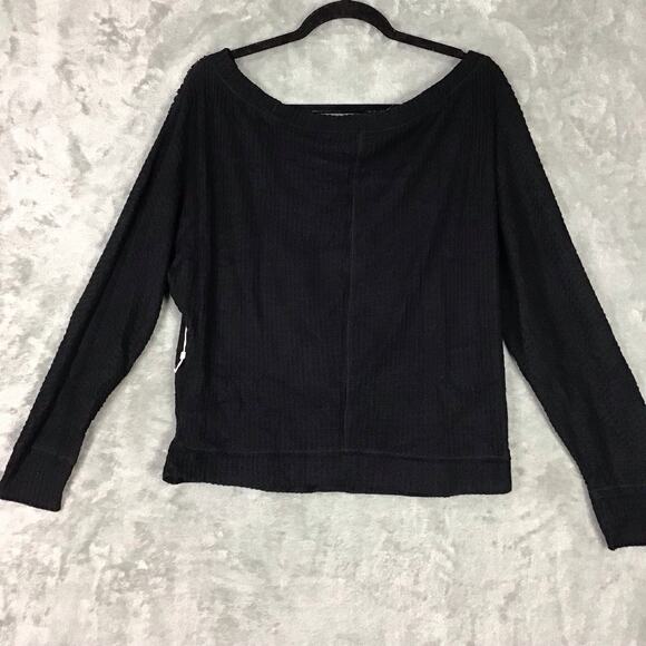 Caslon Women’s Black Waffle Knit Boat Neck Dolman Sleeve Top Size S NWOT - Picture 8 of 9